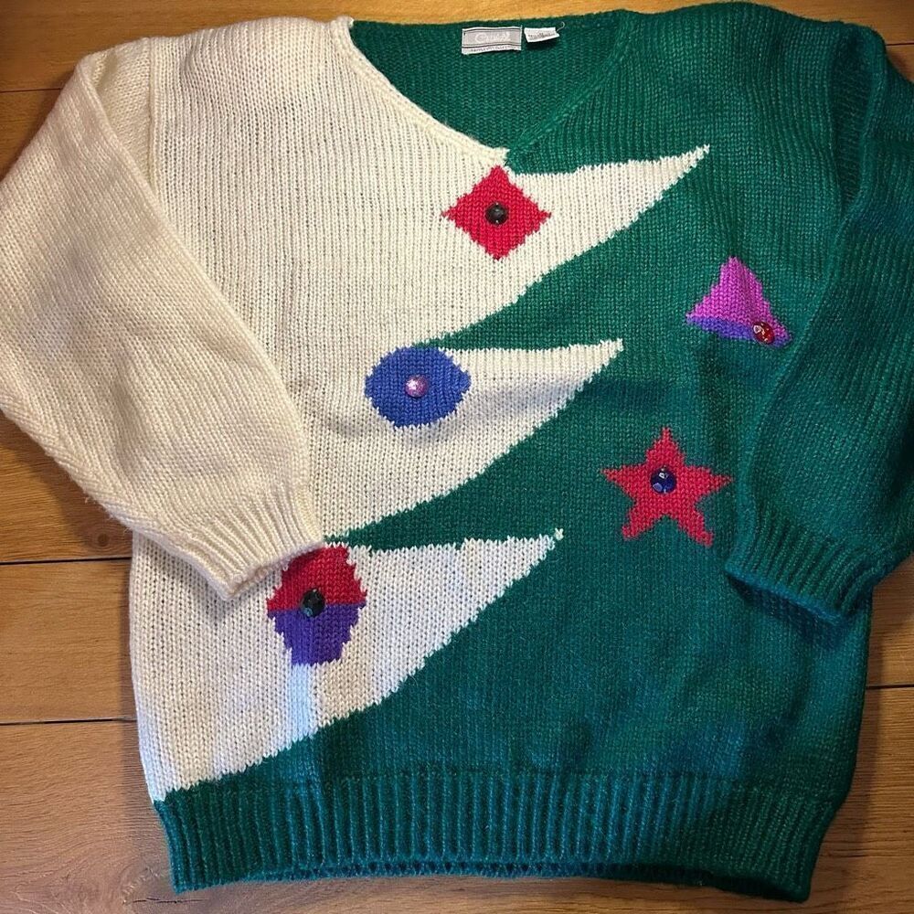 Vintage Catalina raffles collection Christmas sweater wool blend m